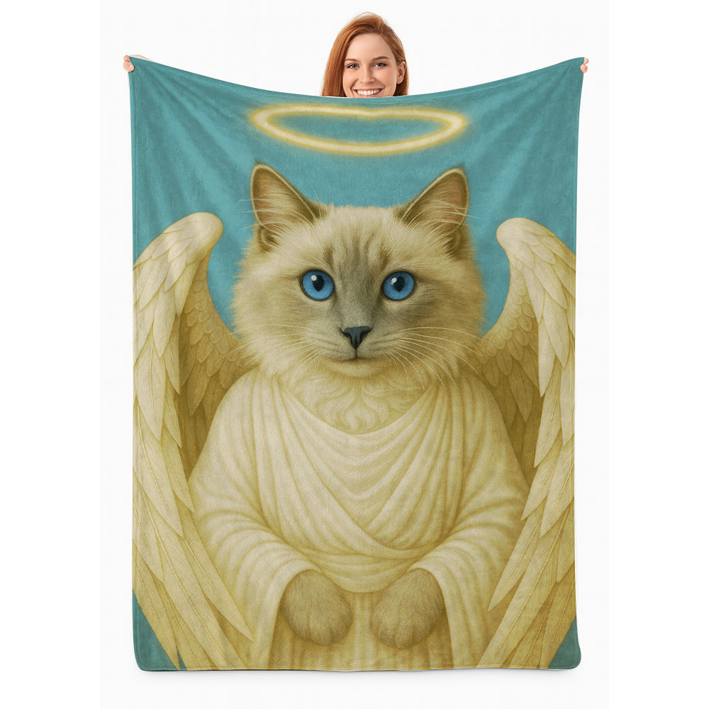 Custom Cat Photo Memorial Blanket _ Memorial Gift For Cat