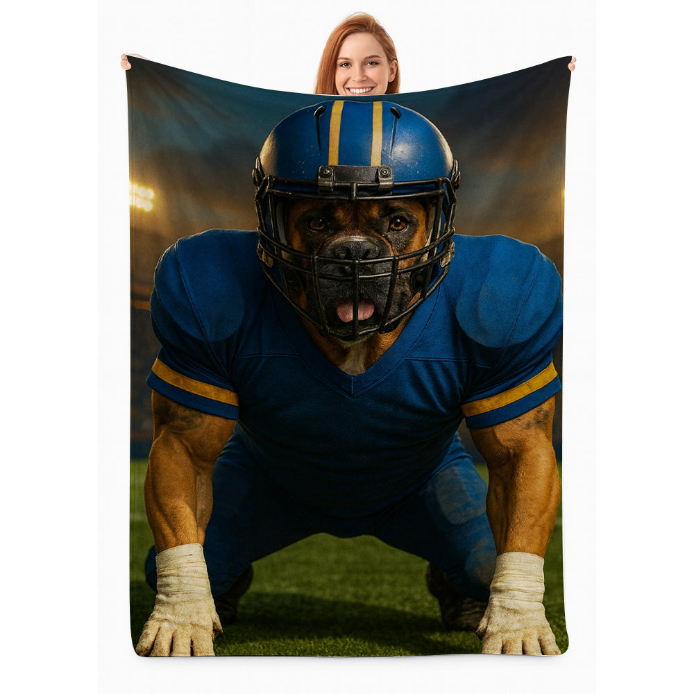 Custom Photo Football Player 2 Dog BlanketGift For Dog Lovers