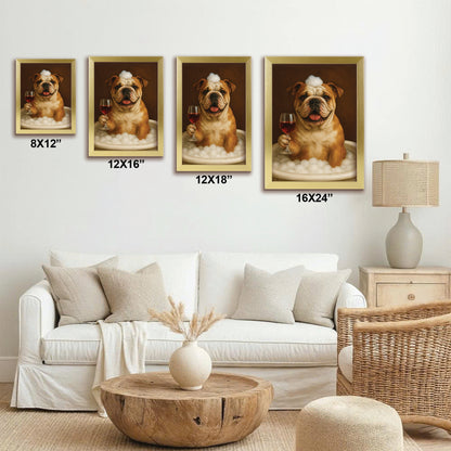 Custom Photo Dog Bathroom Style 27 Canvas Framed Wall Art Gift For Dog Lovers