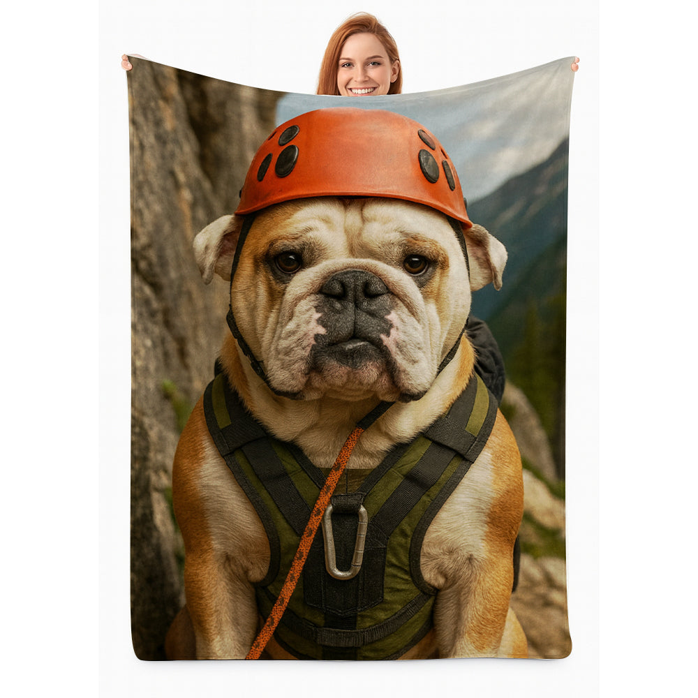 Custom Photo Rock Climber Dog BlanketGift For Dog Lover