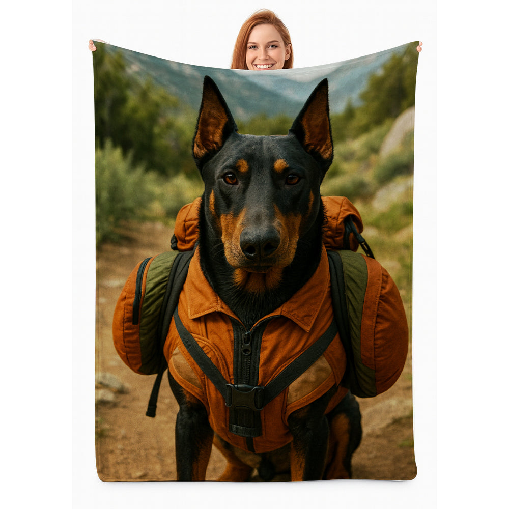 Custom Photo Backpacking Hiking Dog BlanketGift For Dog Lovers