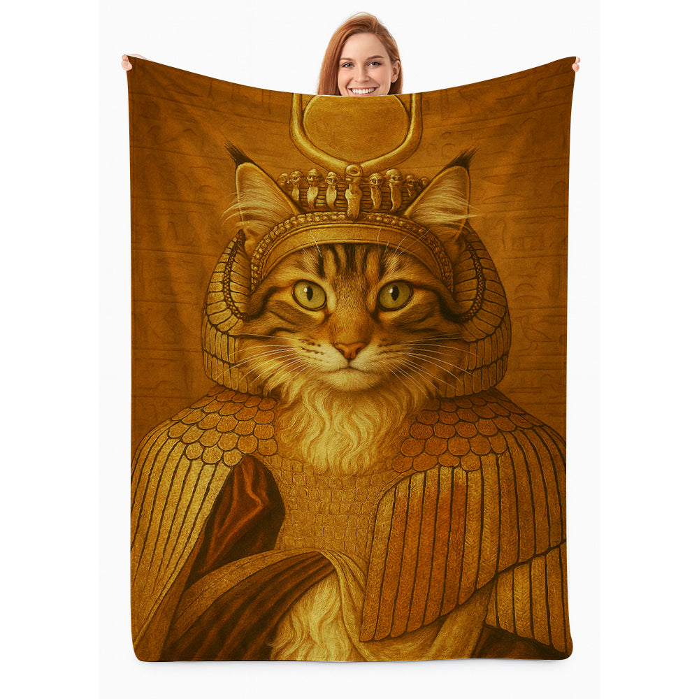 Custom Photo Cleopawtra Cat Blanket Gift For Cat Lovers