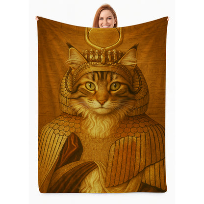 Custom Photo Cleopawtra Cat Blanket Gift For Cat Lovers