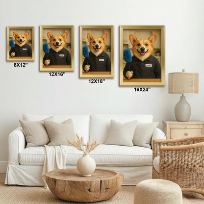 Custom Photo Housekeeper Dog Canvas Framed Wall Art Gift For Dog Lovers
