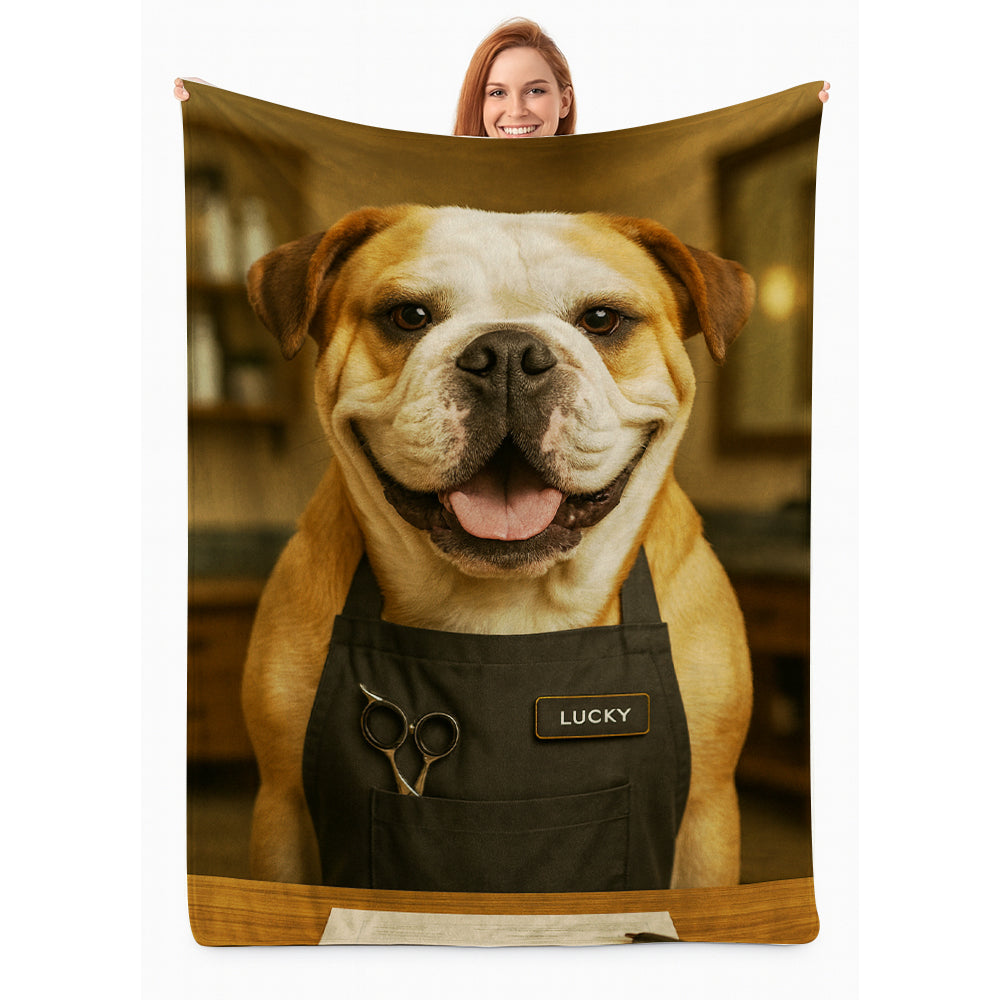 Custom Photo Groomer Dog BlanketGift For Dog Lovers