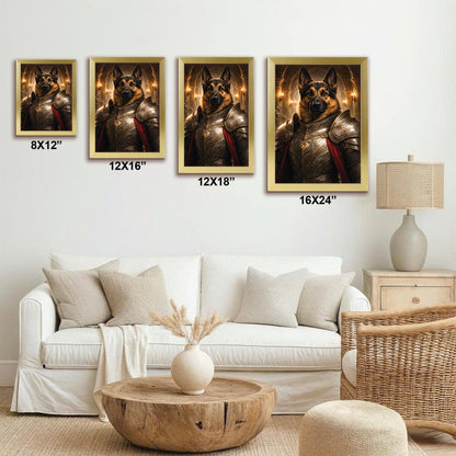 Custom Photo Royal Knight Dog Style 01 Canvas Framed Wall Art Gift For Dog Lovers
