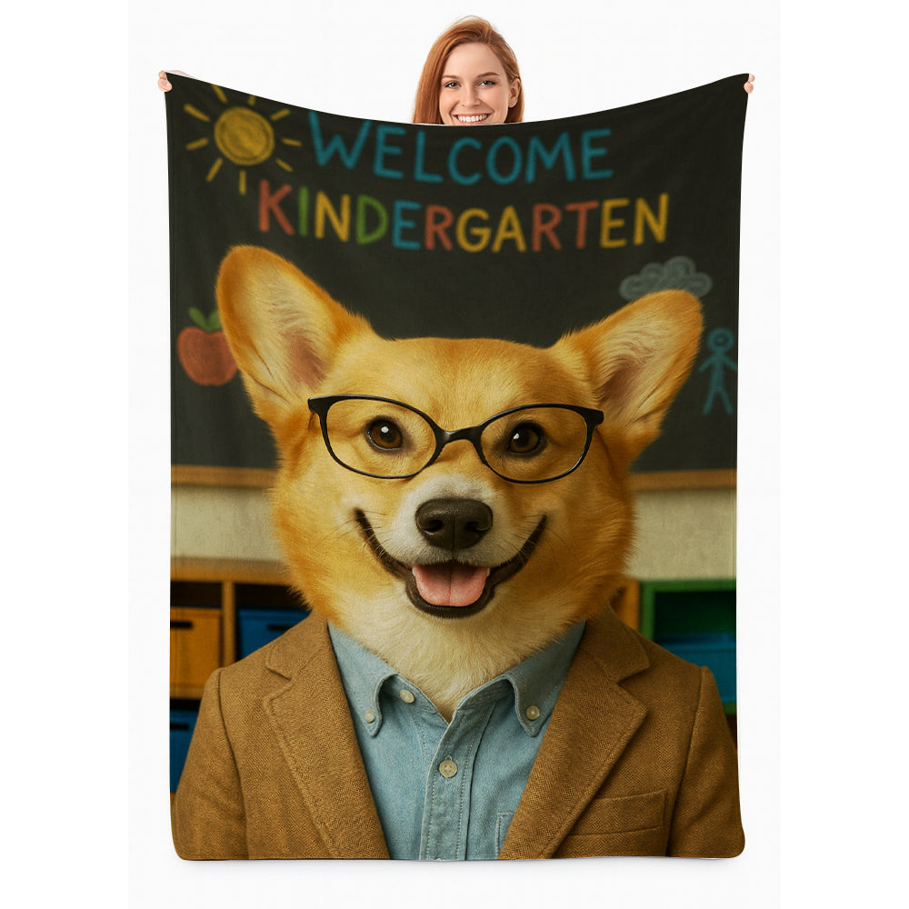 Custom Photo Kindergarten Teacher BlanketGift For Dog Lovers