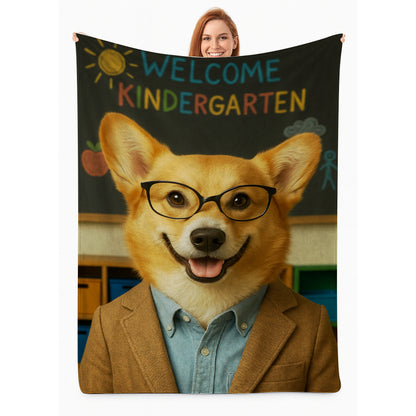 Custom Photo Kindergarten Teacher BlanketGift For Dog Lovers