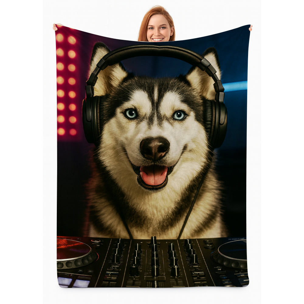 Custom Photo Dj Dog BlanketGift For Dog Lovers