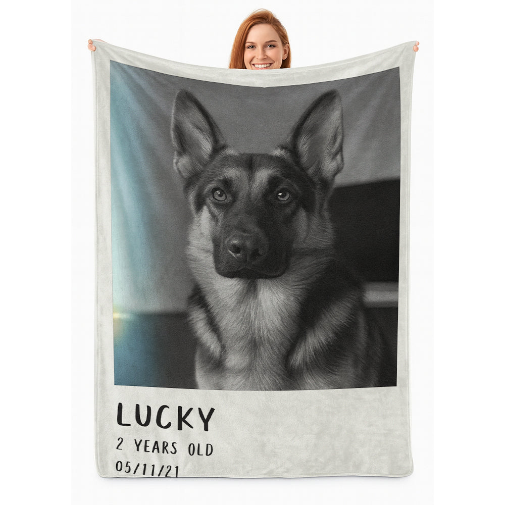 Custom Photo Polaroid Film BlanketGift For Dog Lovers