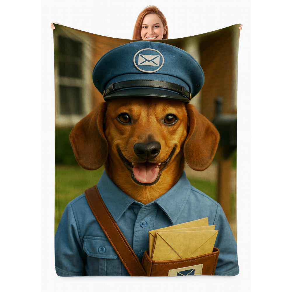Custom Photo Mail Carrier Dog BlanketGift For Dog Lovers