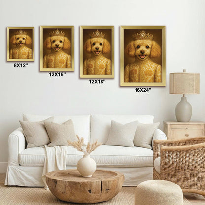 Custom Photo Dog Royal Style 09 Canvas Framed Wall Art Gift For Dog Lovers