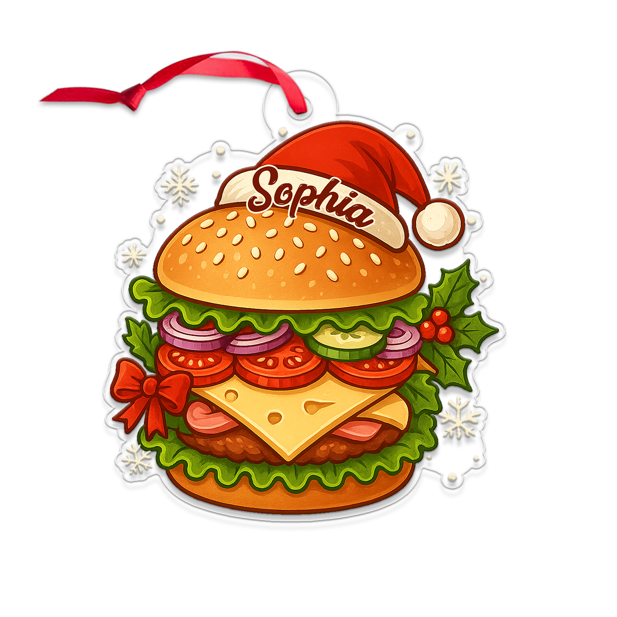 Custom Name Hamburger Christmas