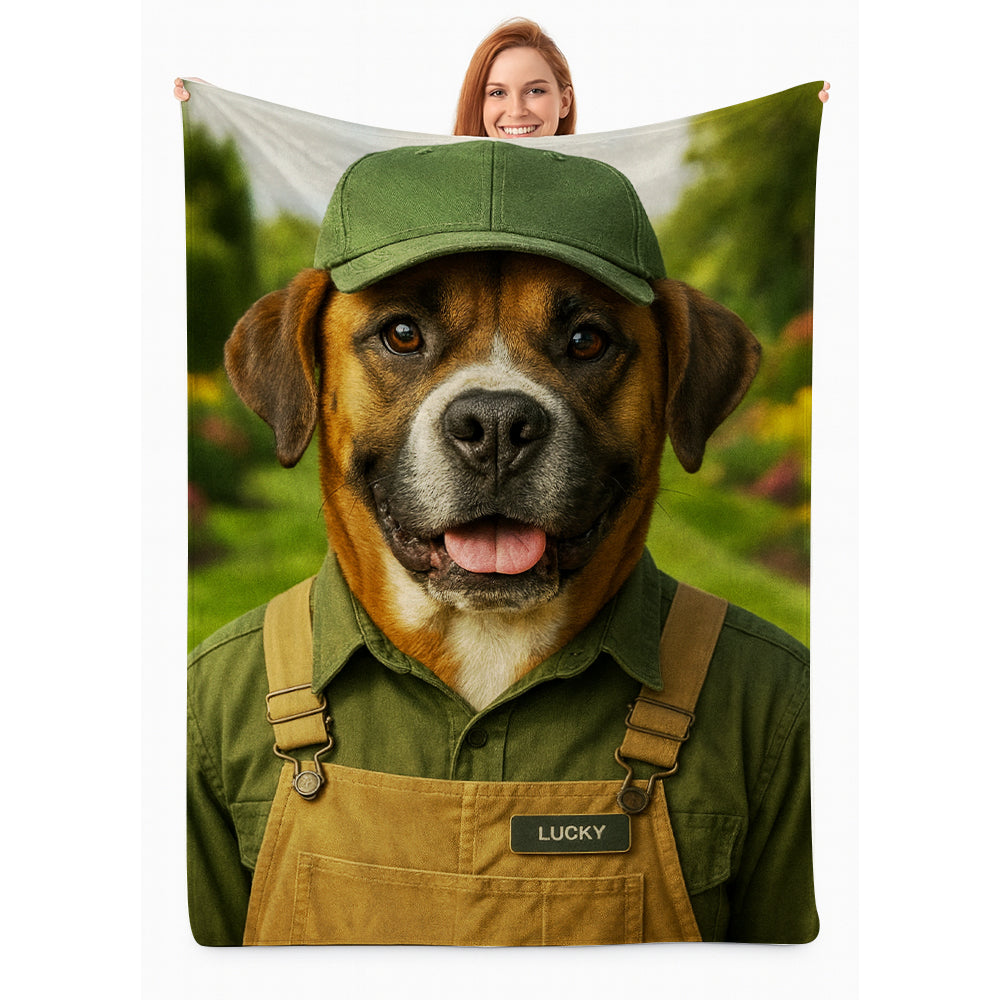 Custom Photo Gardener 2 Dog BlanketGift For Dog Lovers