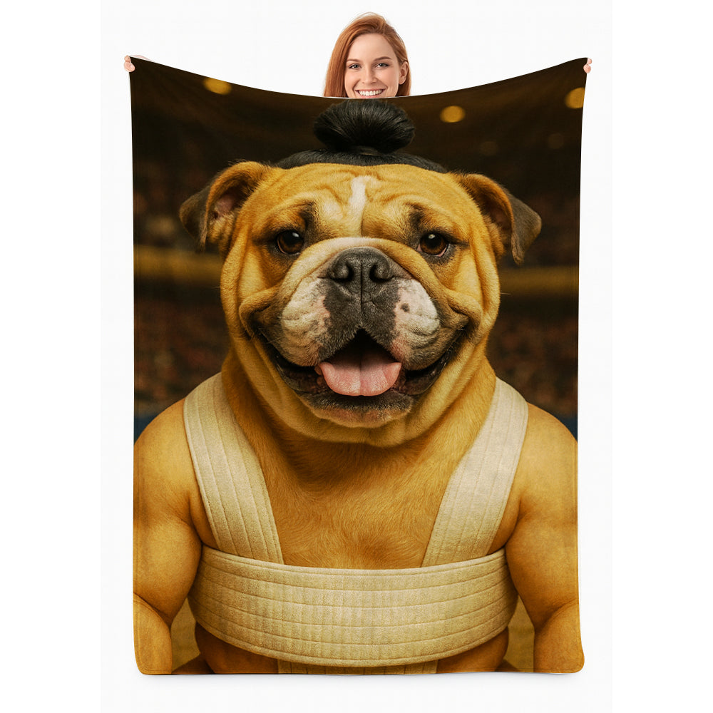 Custom Photo Sumo Dog BlanketGift For Dog Lovers
