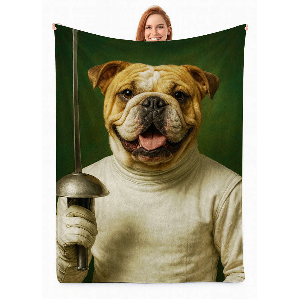 Custom Photo Fencer Dog BlanketGift For Dog Lovers