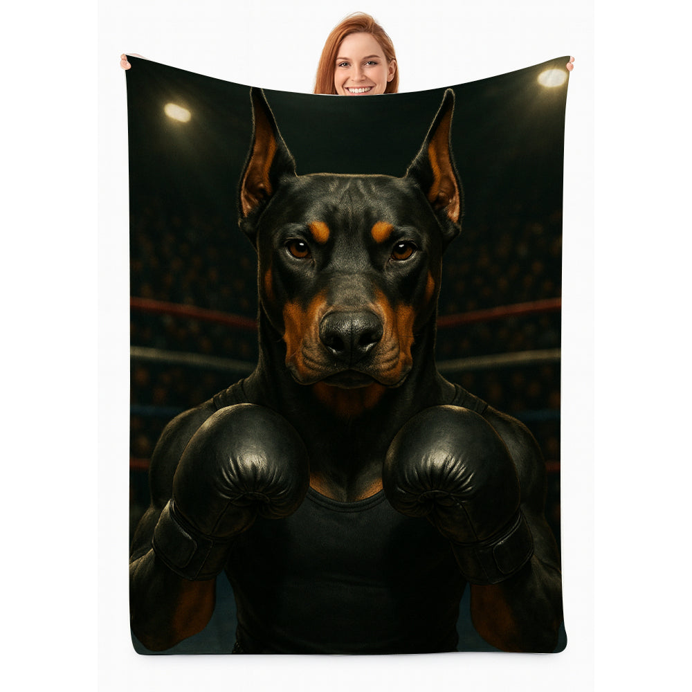 Custom Photo Boxing Dog BlanketGift For Dog Lovers