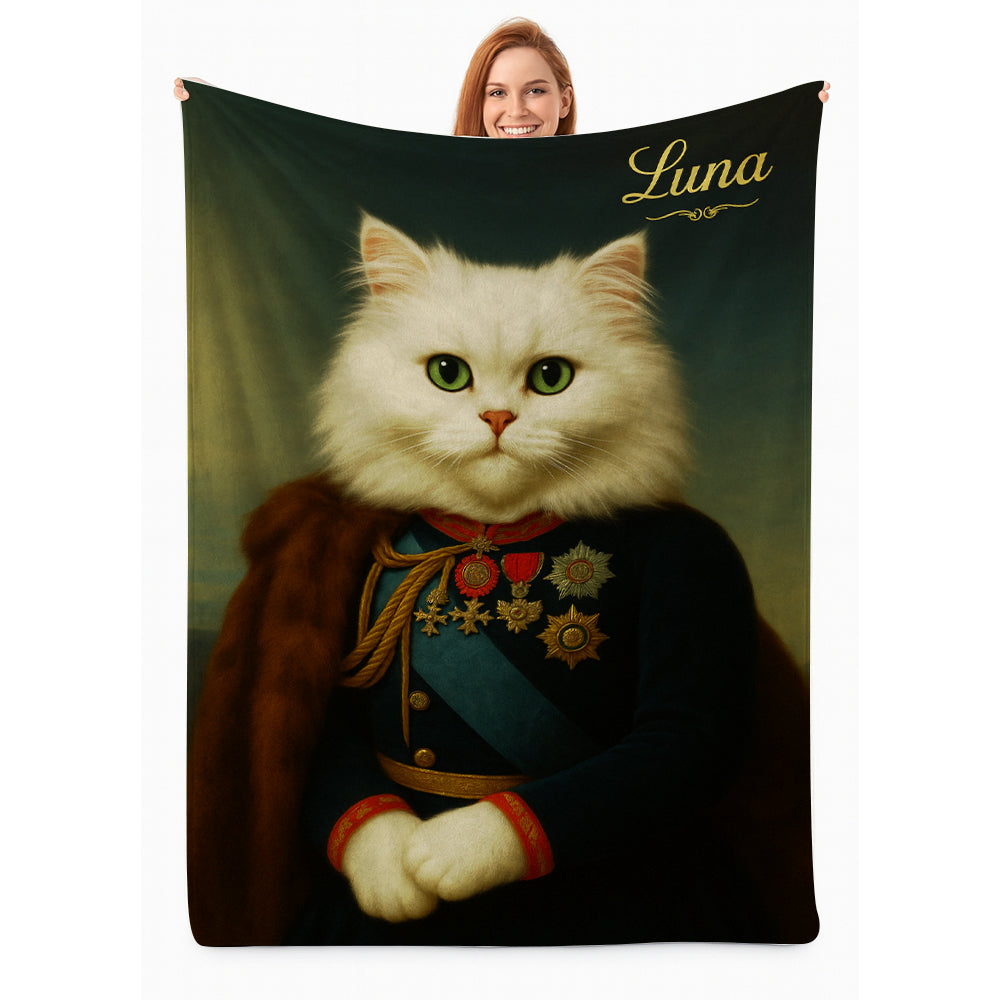 Custom Photo Imperial Minister Cat Blanket Gift For Cat Lovers