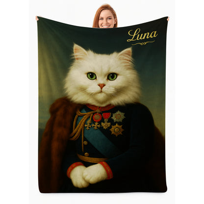 Custom Photo Imperial Minister Cat Blanket Gift For Cat Lovers