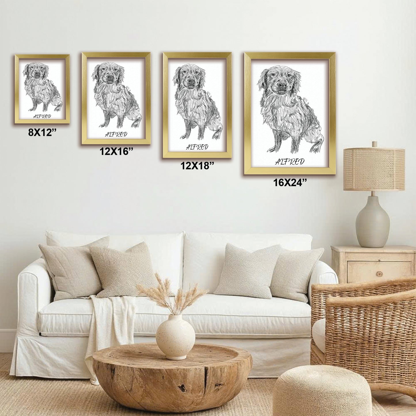 Custom Photo Dog Pencil Art