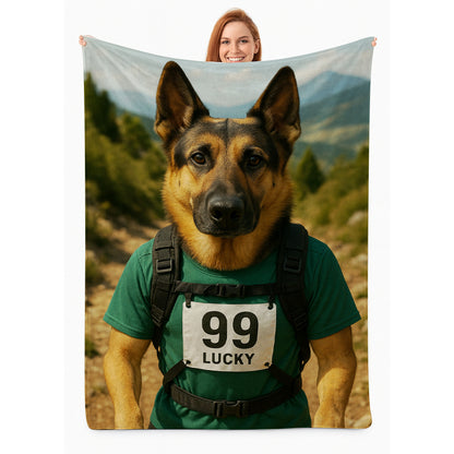 Custom Photo Trail Runner Dog BlanketGift For Dog Lovers