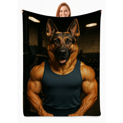 Custom Photo Body Builder Dog BlanketGift For Dog Lovers
