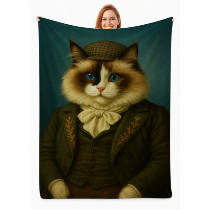 Custom Photo Detective Cat Blanket Gift For Cat Lovers