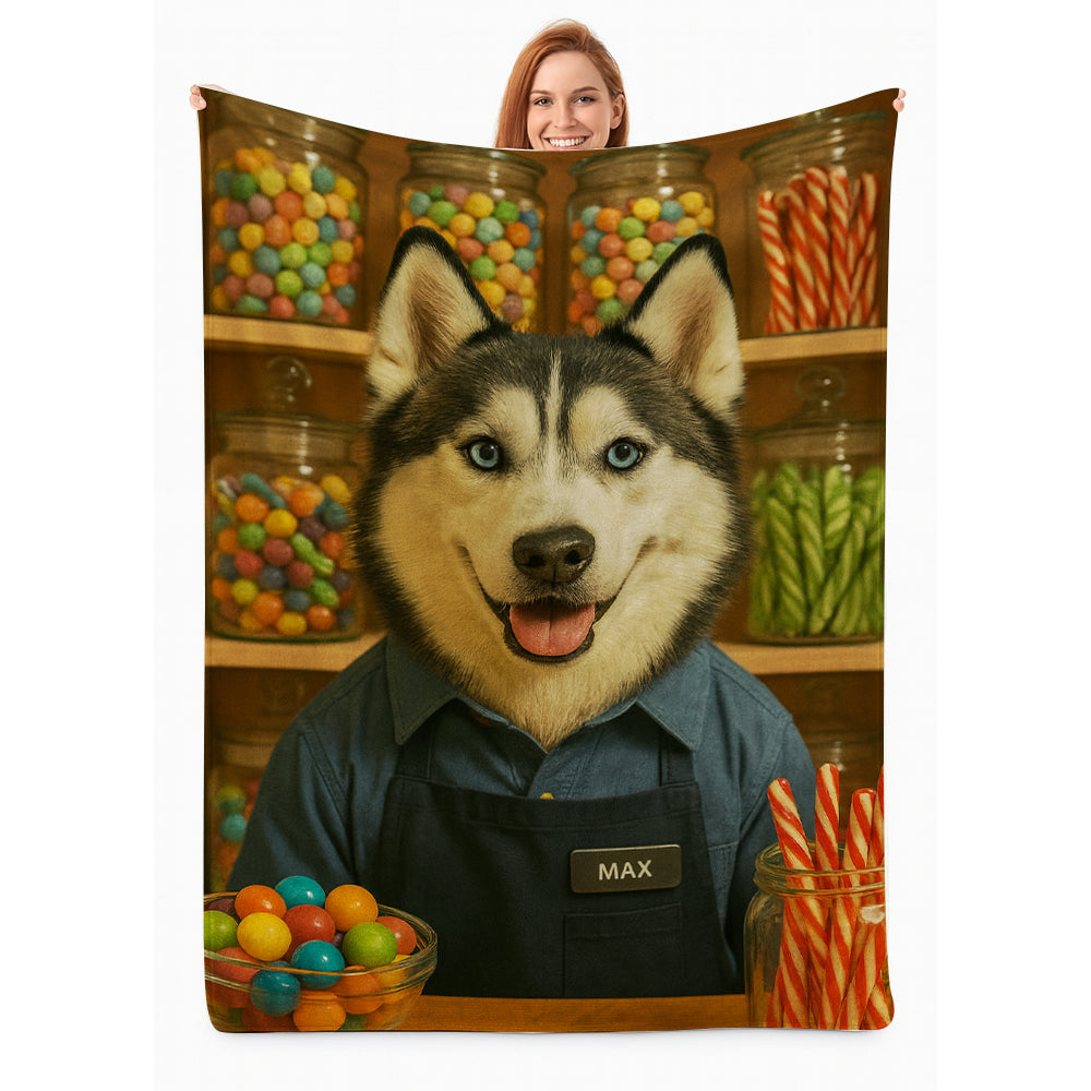 Custom Photo Candy Shop Dog BlanketGift For Dog Lovers