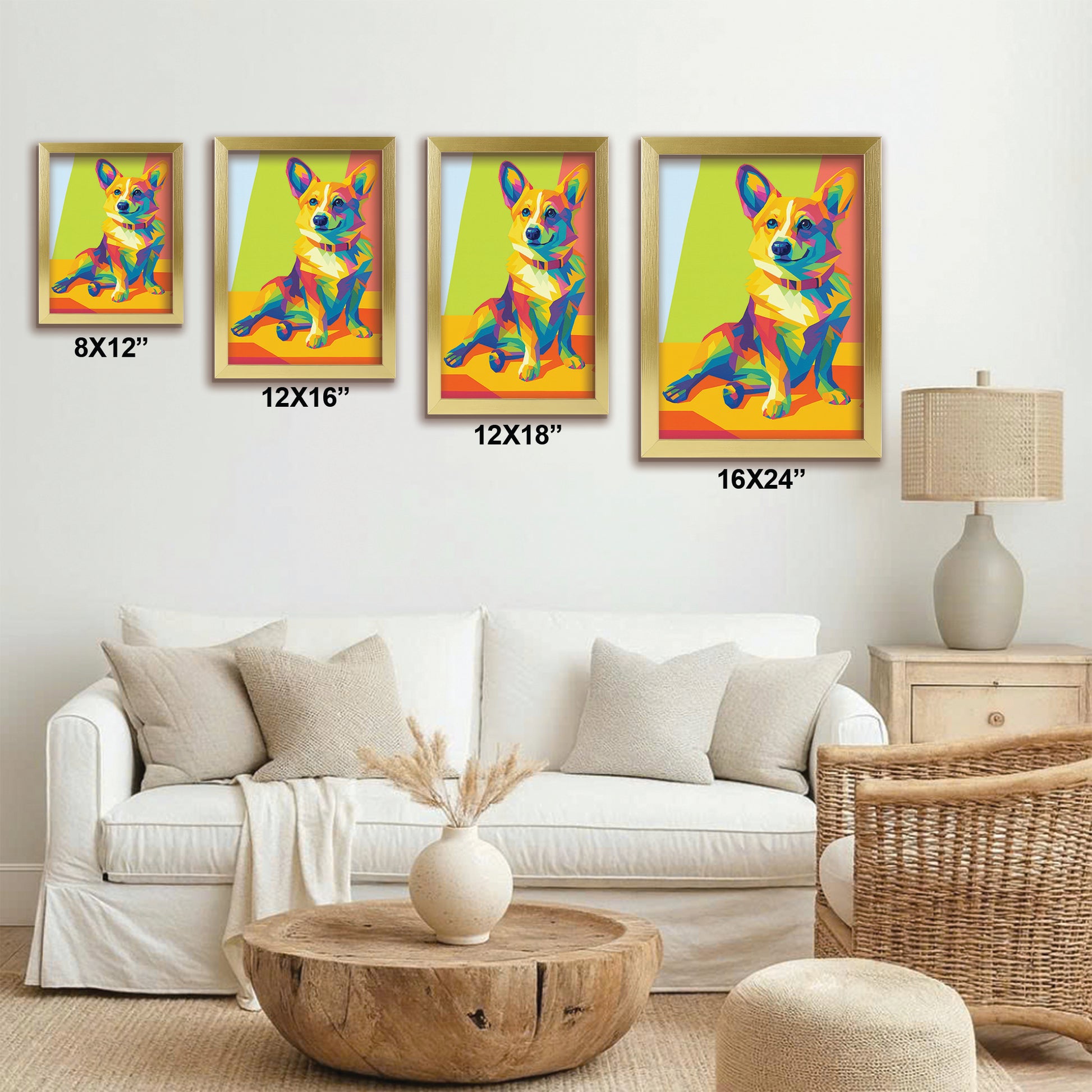 Custom Photo Pop Art Canvas Framed Wall Art Gift For Dog Lovers
