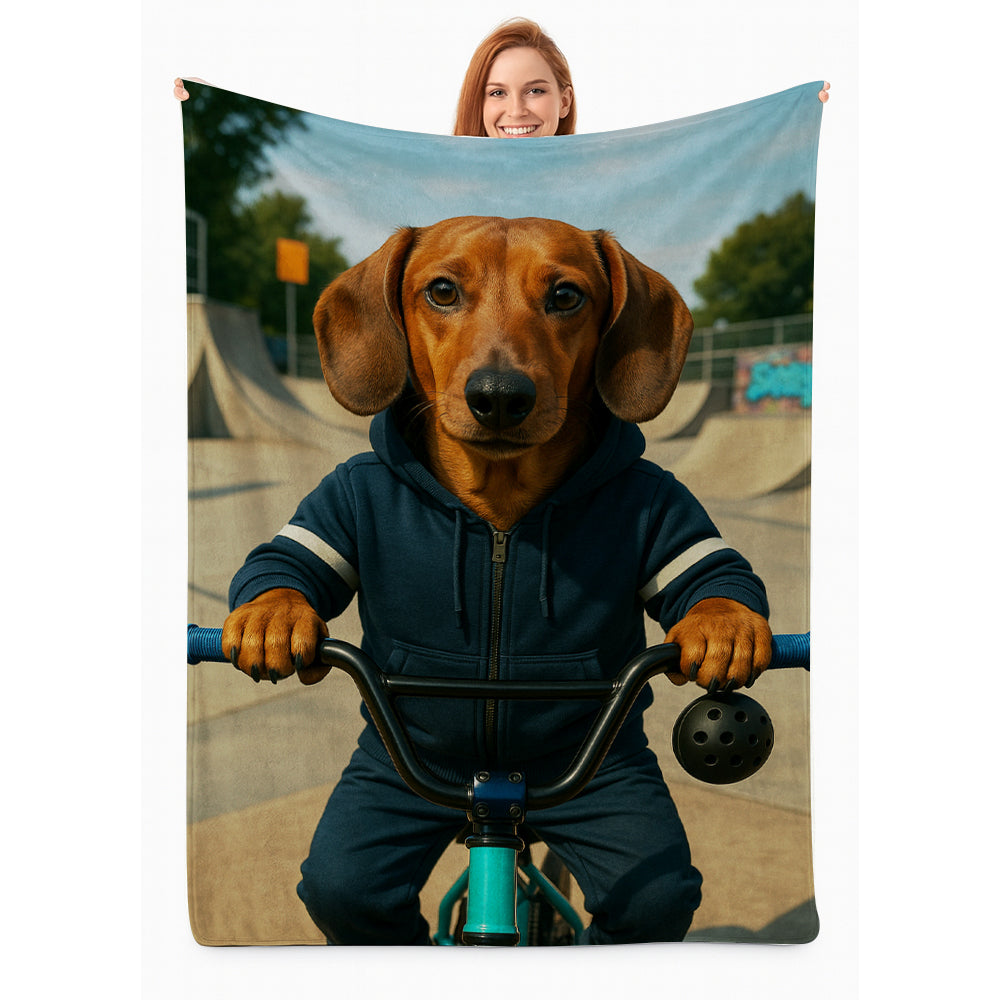 Custom Photo Bmx Bike Dog BlanketGift For Dog Lovers