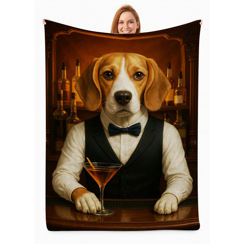 Personalized Dog Portrait Bartender Blanket Gift For Dog Lover
