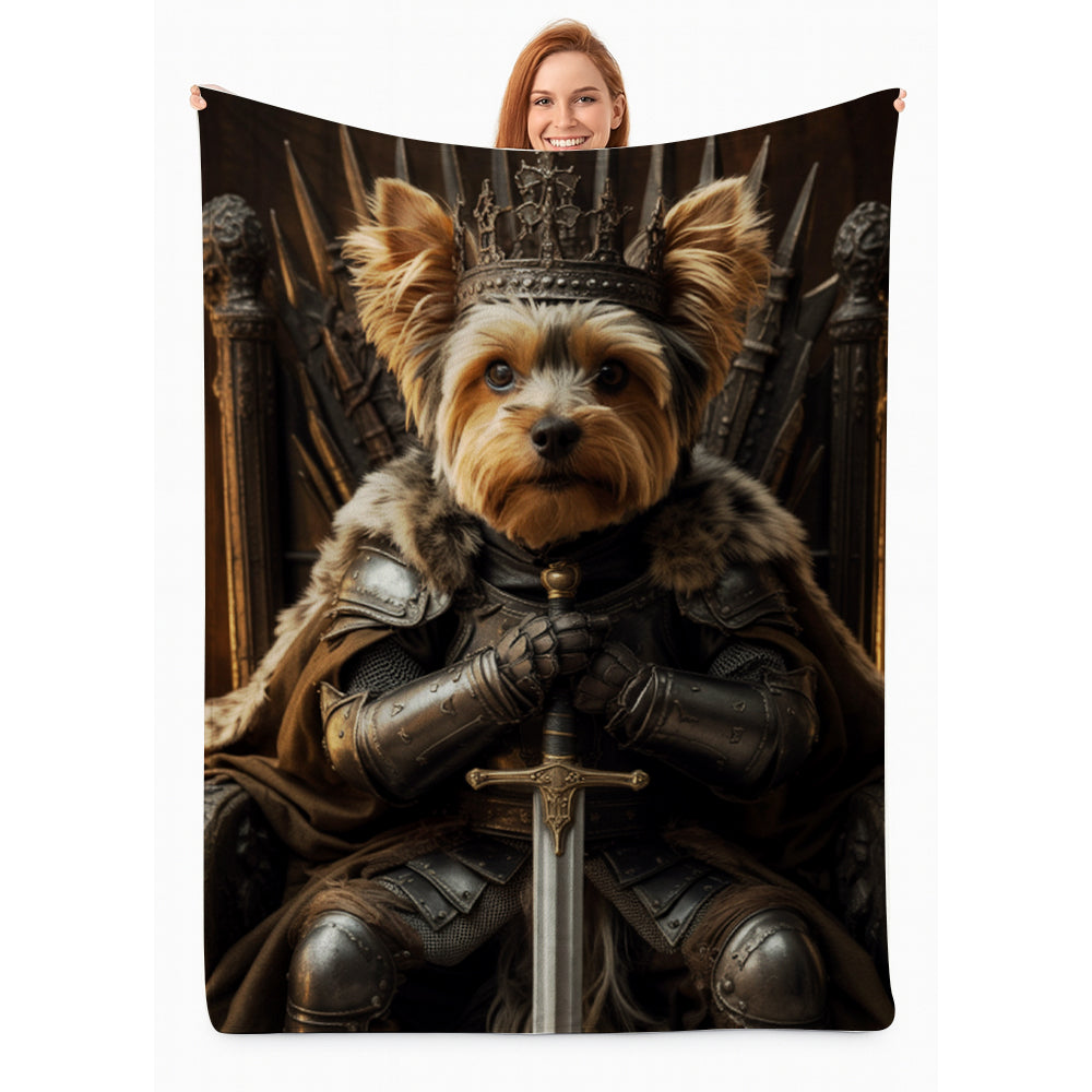 Custom Photo Royal Pet Portrait Blanket Gift For Dog Lover
