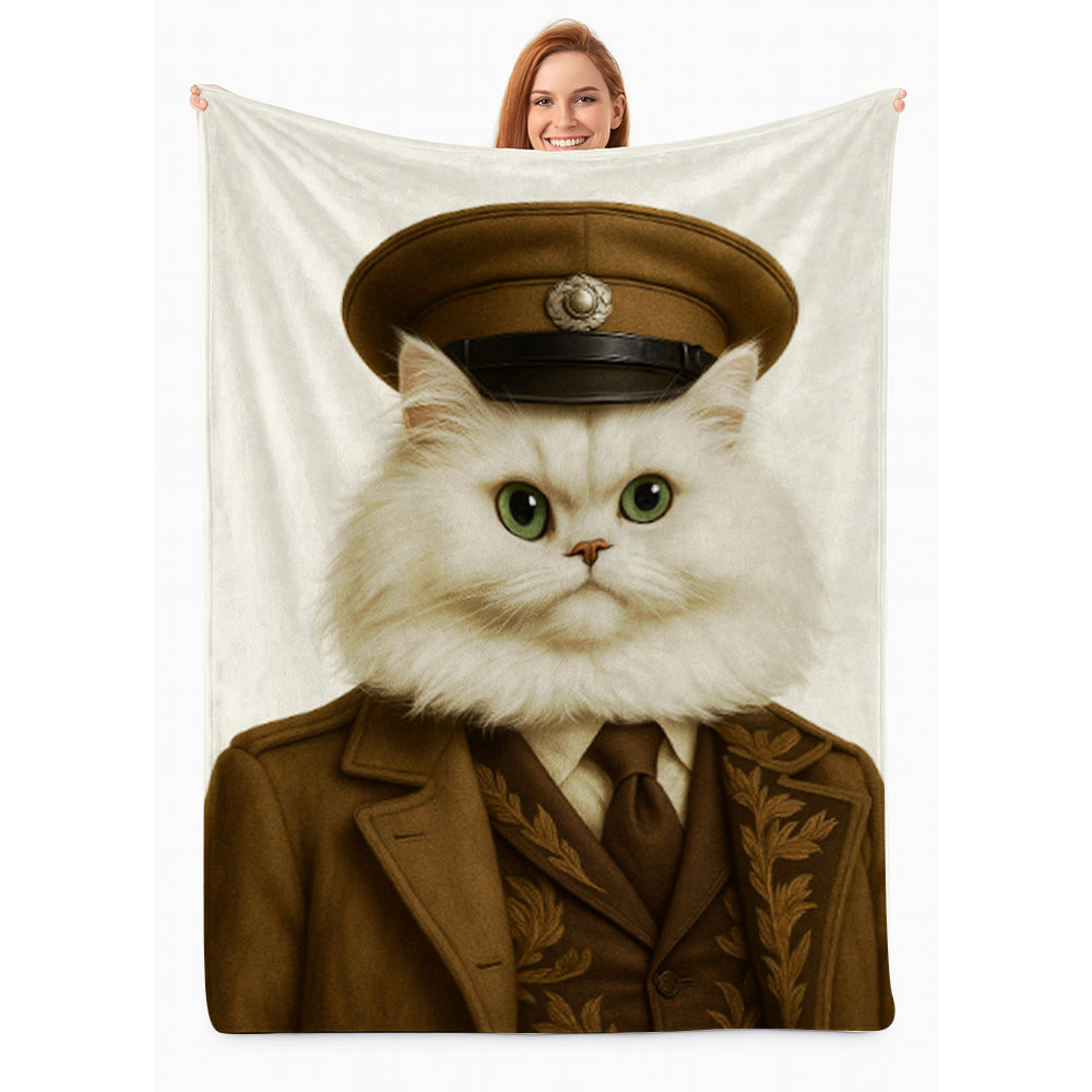 Custom Photo Captain Cat Blanket