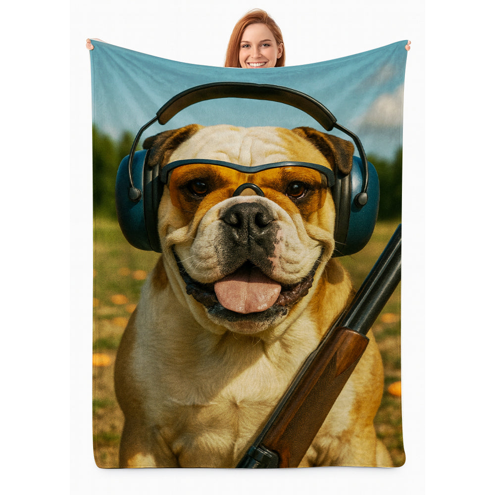 Custom Photo Clay Shooter Dog BlanketGift For Dog Lovers