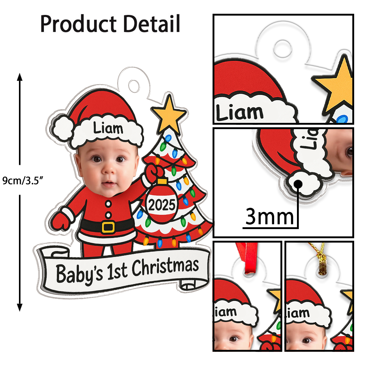 Custom Photo Baby Santa Xmas