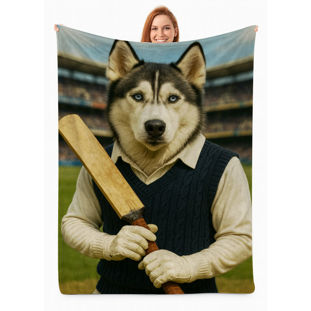 Custom Photo Cricket Dog BlanketGift For Dog Lovers