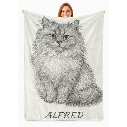 Custom Photo Cat Pencil Art