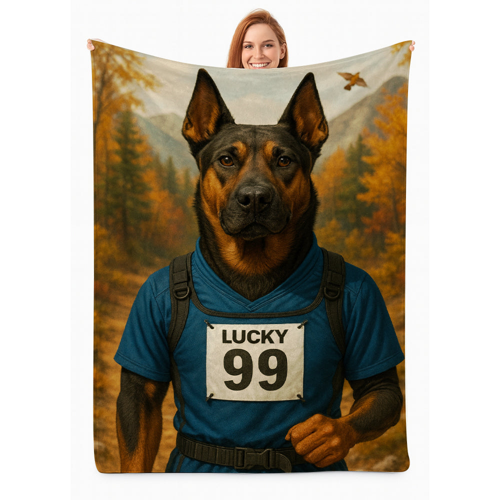 Custom Photo Trail Runner Dog BlanketGift For Dog Lover