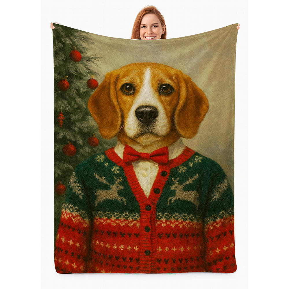Custom Photo Christmas Dog BlanketGift For Dog Lovers