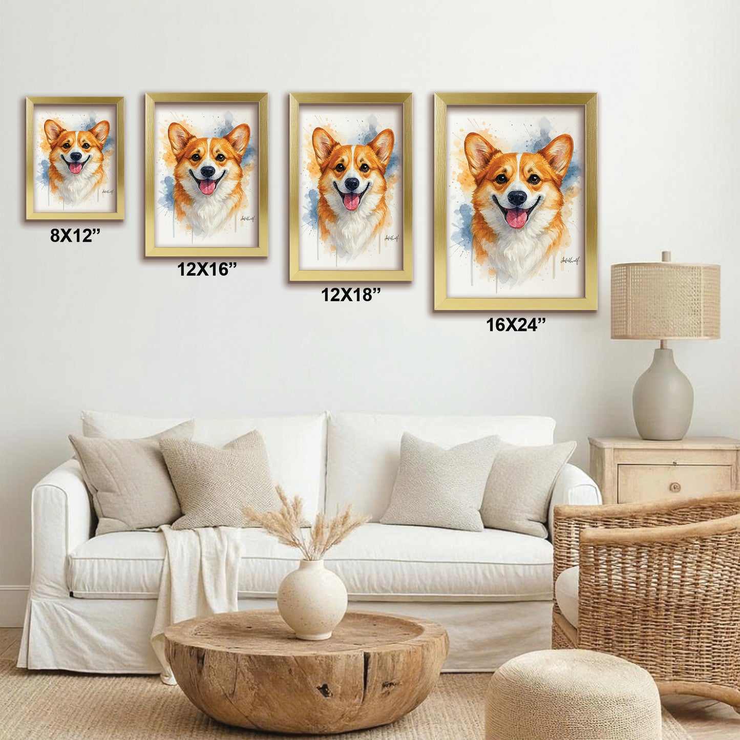 Custom Photo Dog Watercolor Artwork