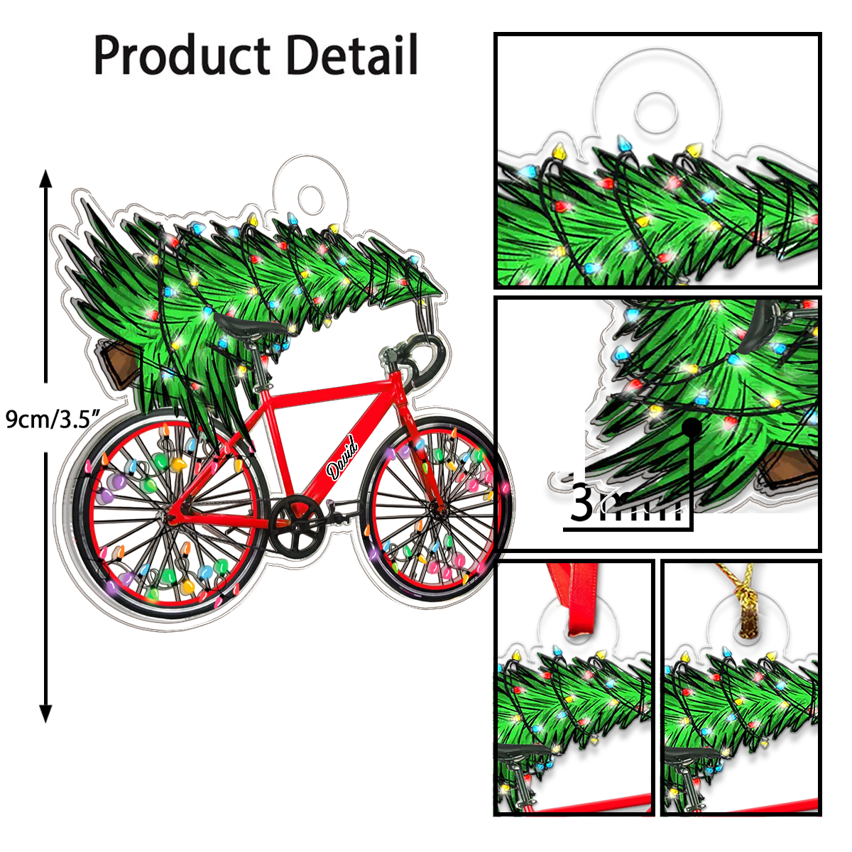 Custom Name Bicycle Xmas Tree