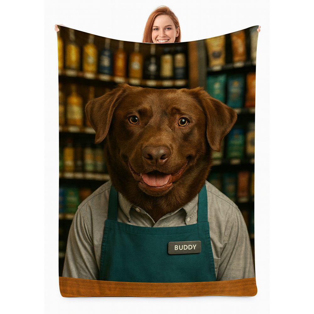Custom Photo Shop Owner Dog BlanketGift For Dog Lovers