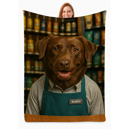 Custom Photo Shop Owner Dog BlanketGift For Dog Lovers