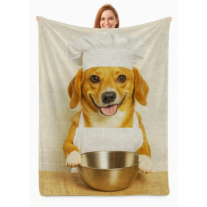 Custom Photo Dog Chef BlanketGift For Dog Lovers