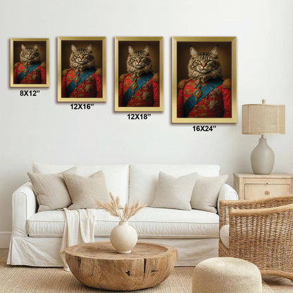 Custom Photo Royal Cat Canvas Framed Wall Art Gift For Cat Lover