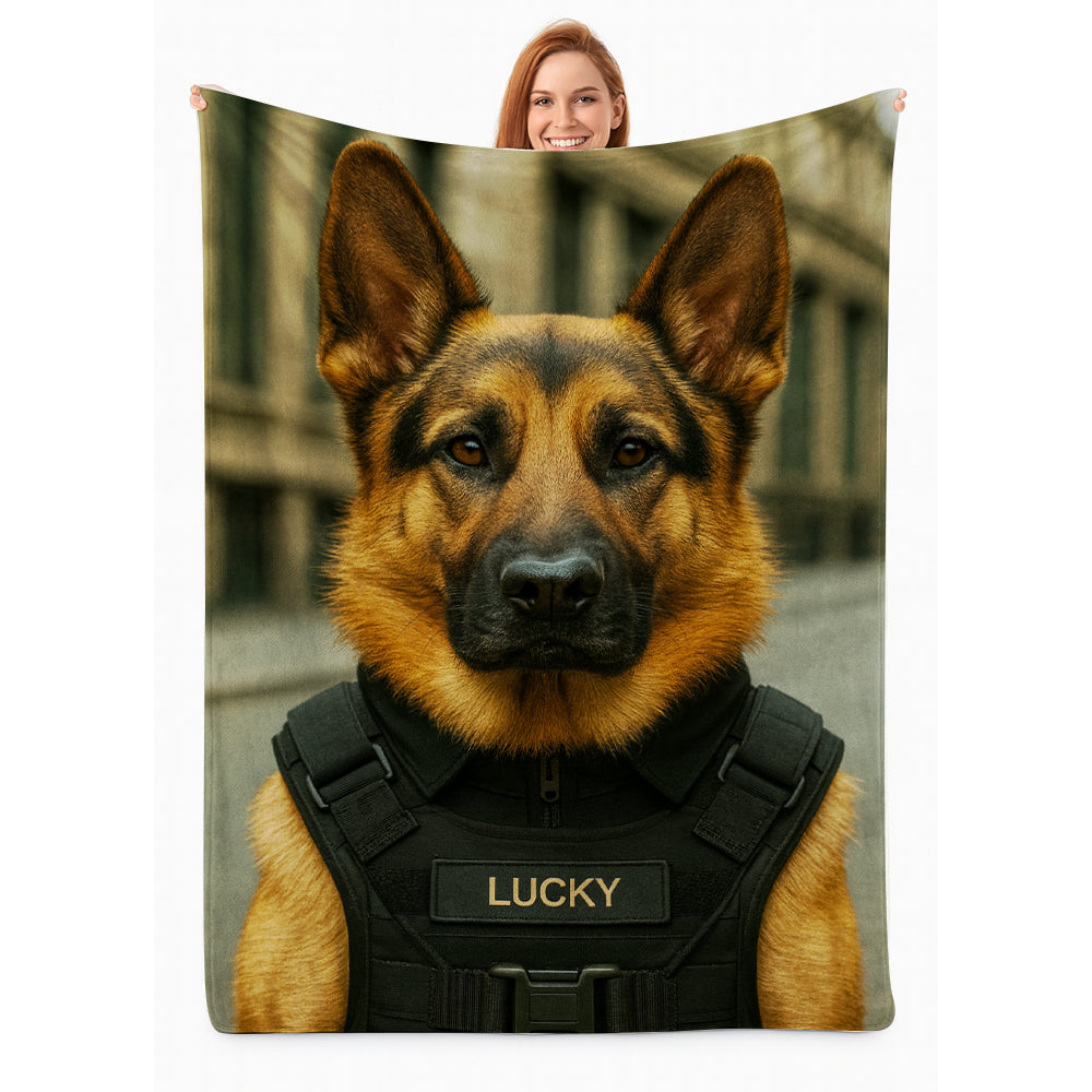 Custom Photo Tactical Dog BlanketGift For Dog Lovers