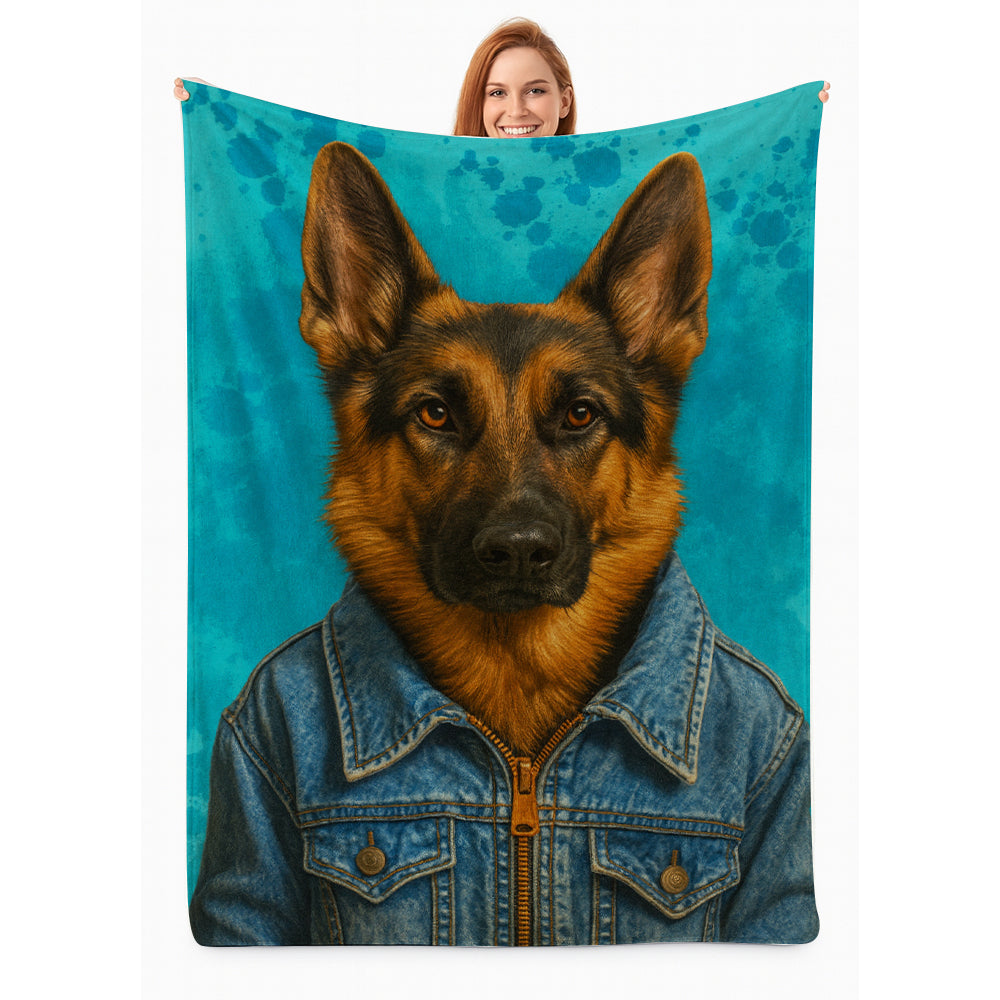 Custom Photo Denim Dog BlanketGift For Dog Lovers