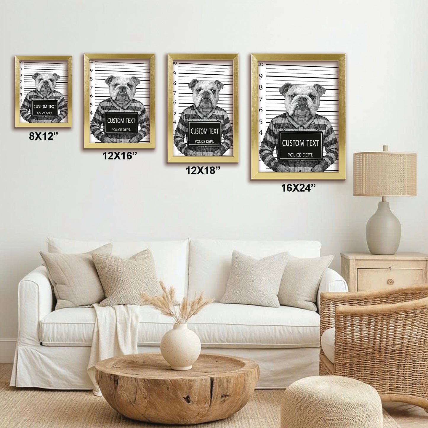 Custom Photo Dog Wanted By Pawlice Canvas Framed Wall Art Framed Wall Art _ Gifts For Dog Lovers