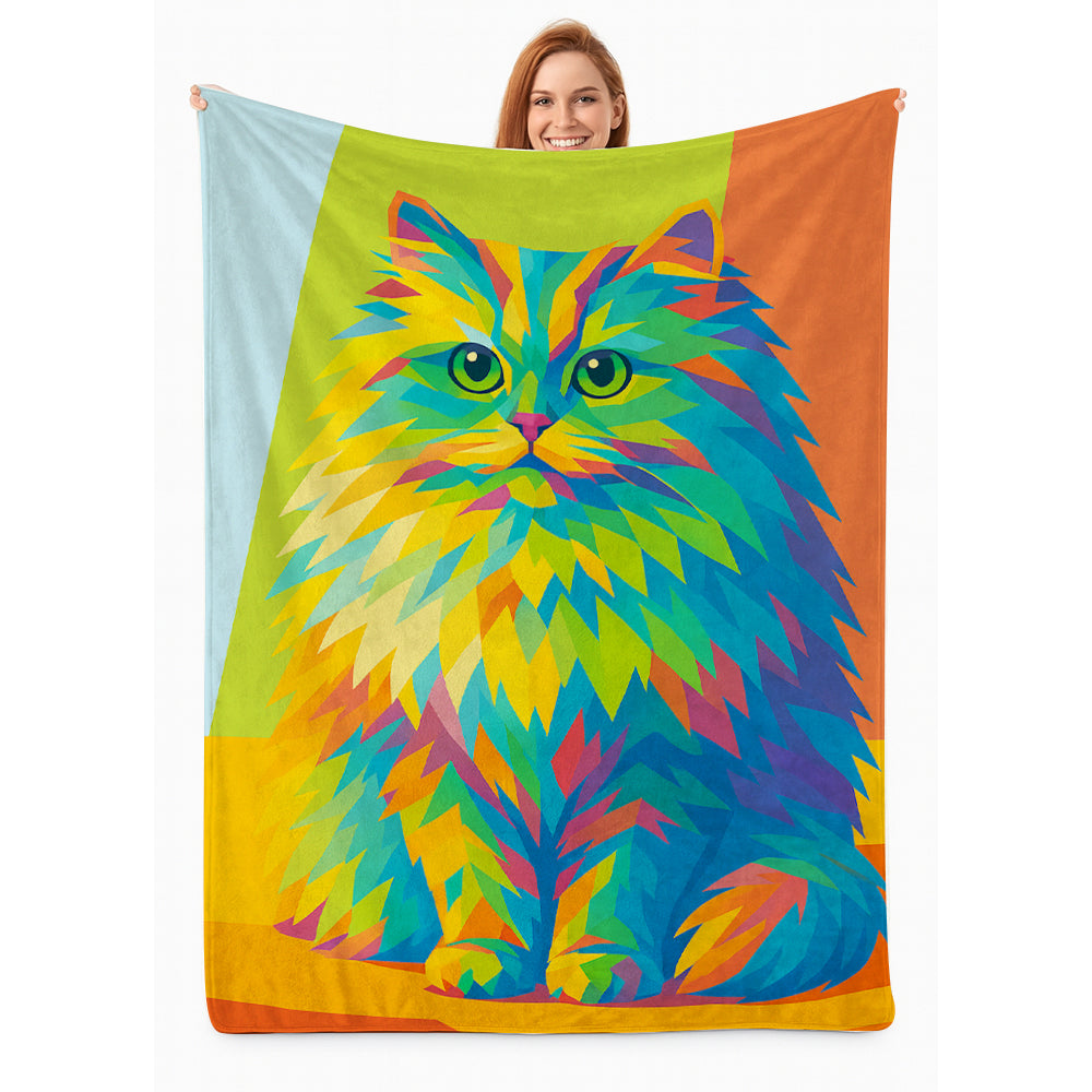 Custom Photo Pop Art Blanket Gift For Cat Lovers