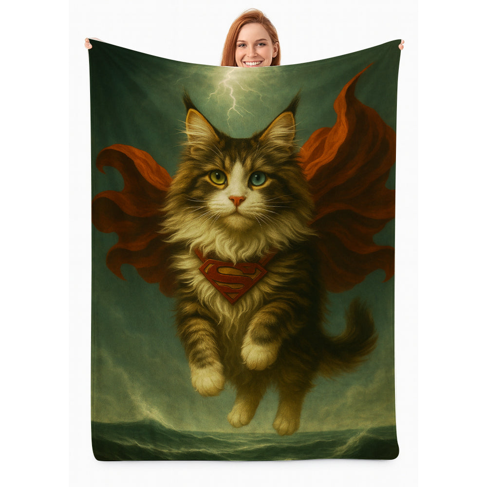 Custom Photo Cat Hero Blanket